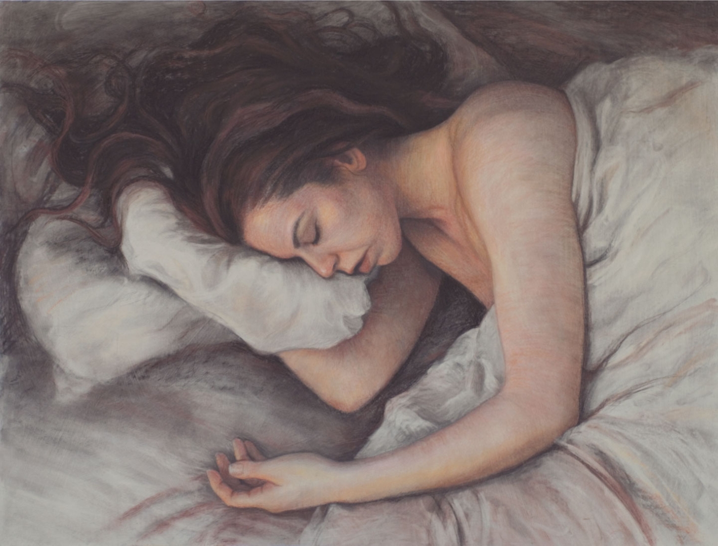 Sleeping Woman, Charcoal & Chalk, 27" x 40", Price upon request