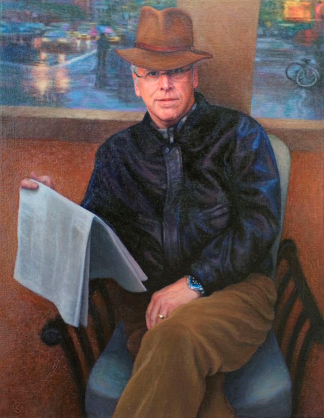 The Writer, Oil, 42" x 32", Sold